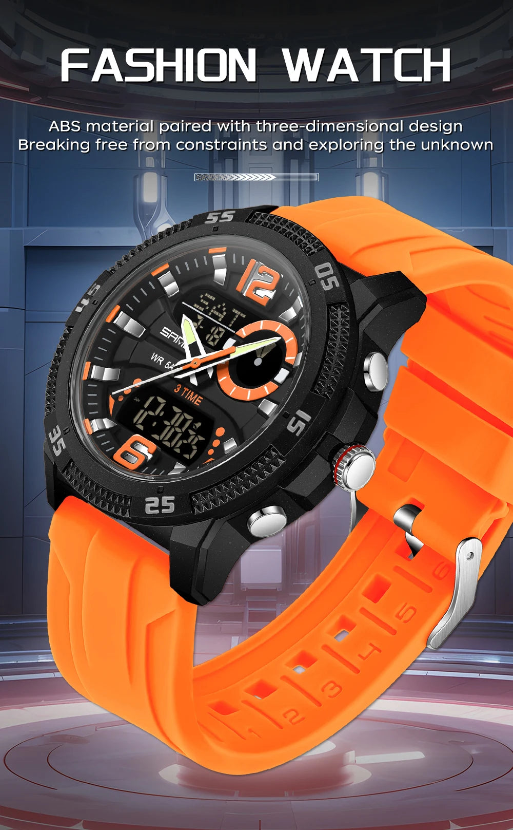 Premium Men's Sports Watch - Dual Time LED