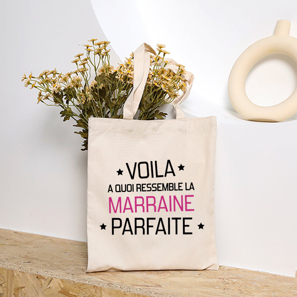 Premium Godmother Gift Bag - Elegant Canvas Tote