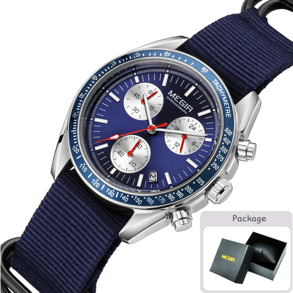Luxury Men's Sports Quartz Wristwatch - Waterproof Chronograph