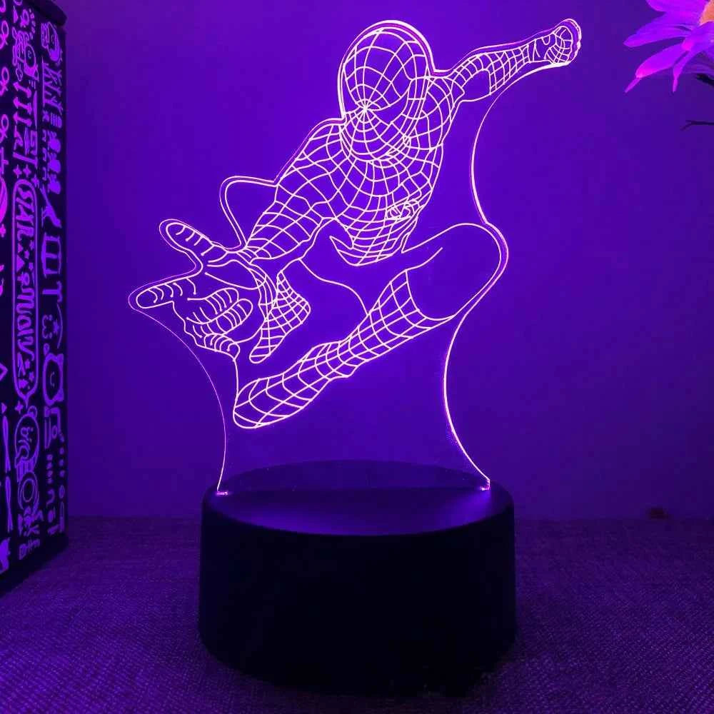Premium 3D Night Light - Spider-Man 16-Color LED Desk Lamp