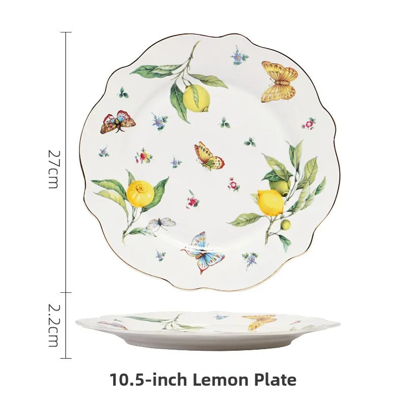 Elegant Ceramic Dinner Plate - European Style Round Dish