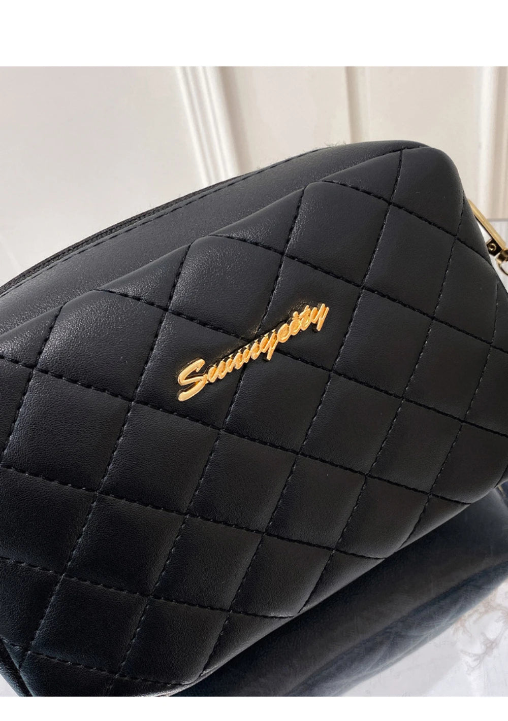 Tassel Embroidery Crossbody Bag - Chic Lingge Plaid Camera Bag with Chain Strap for Women - Tulique