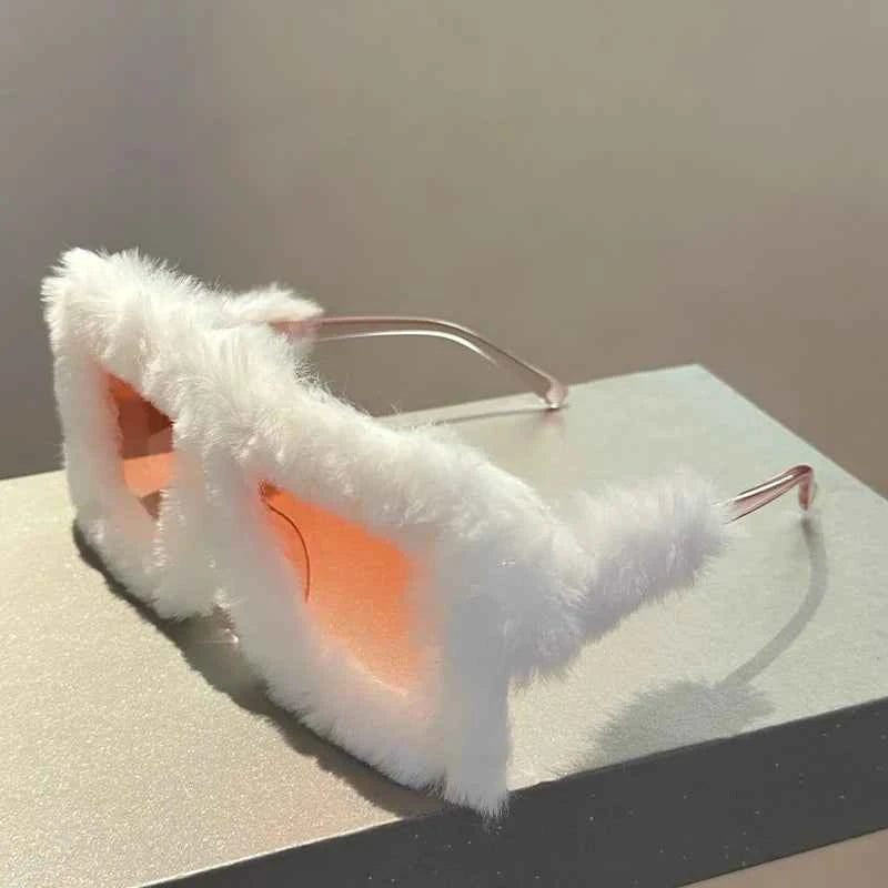 Premium Oversized Square Sunglasses - Retro Furry Frame Shades