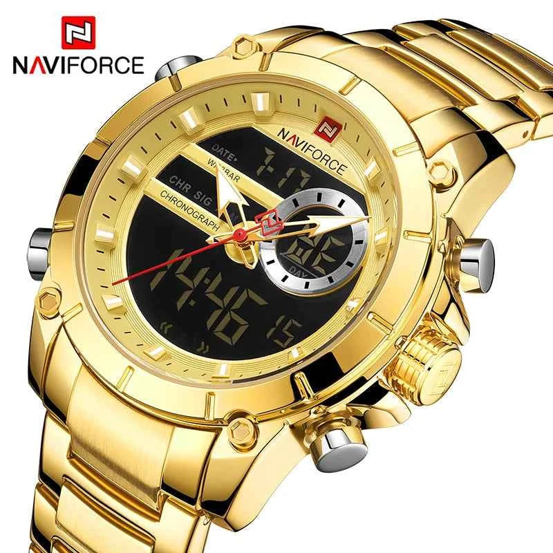 Luxury Men's Quartz Watch - Waterproof Steel Dual Display