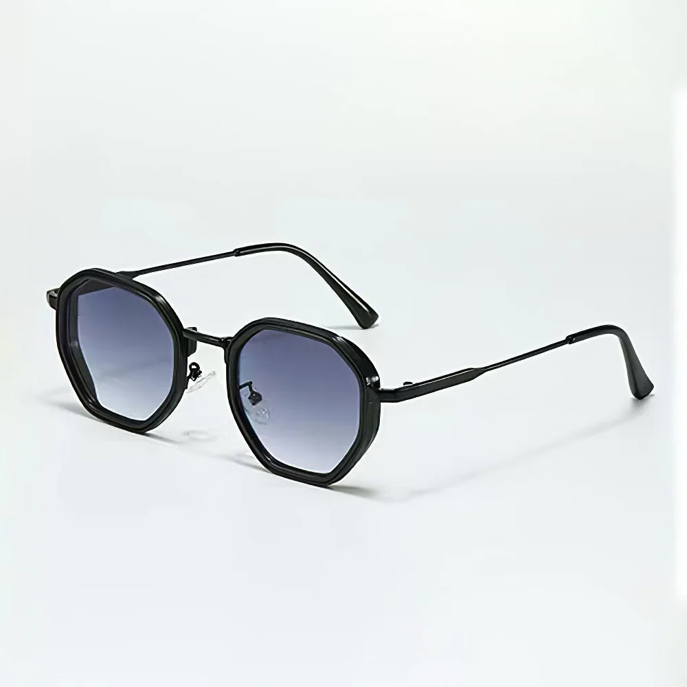 Modern Vintage Sunglasses for Women - Octagonal Golden Edging