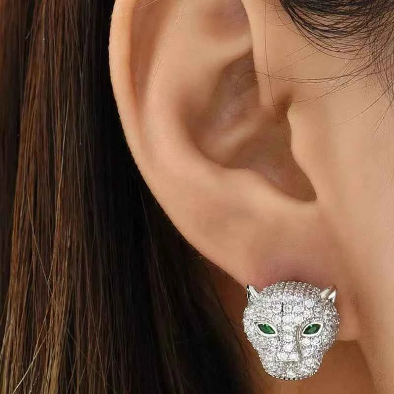 Exquisite Zircon Leopard Earrings - Luxury Gala Jewelry