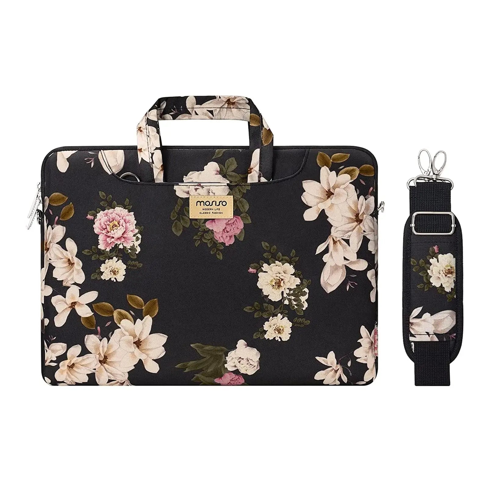 Premium Laptop Shoulder Bag - Water-Resistant Canvas Briefcase