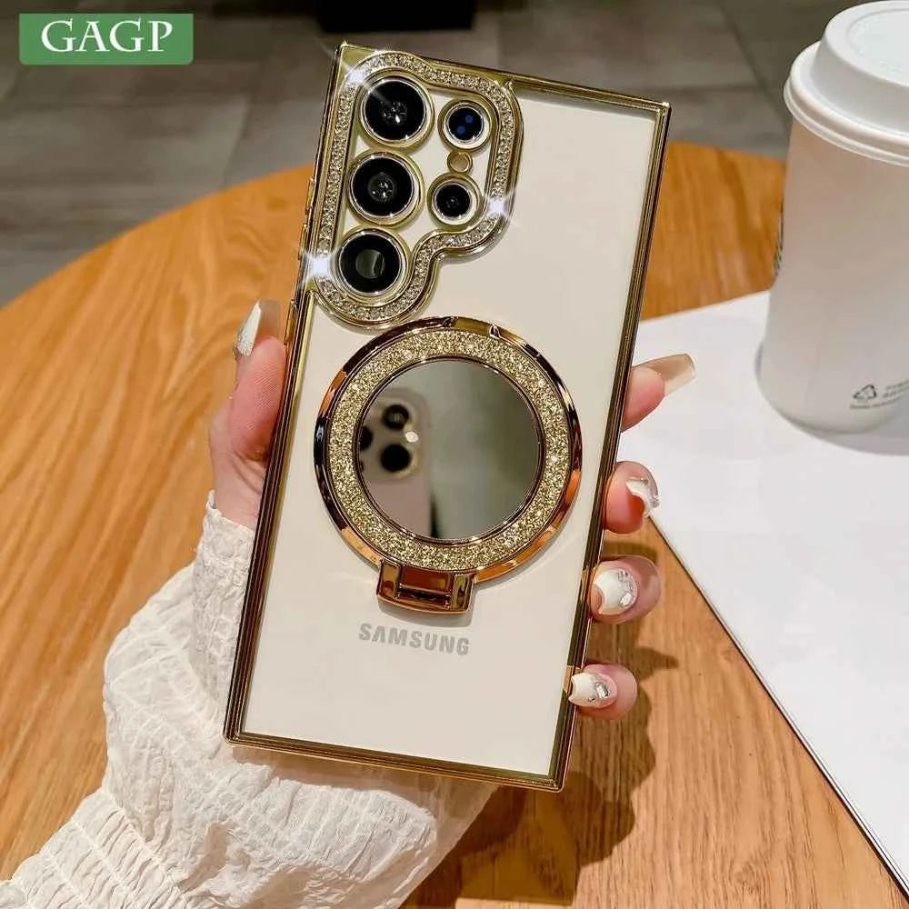 Luxury Magsafe Mirror Case for Samsung Galaxy - Plated Cover
