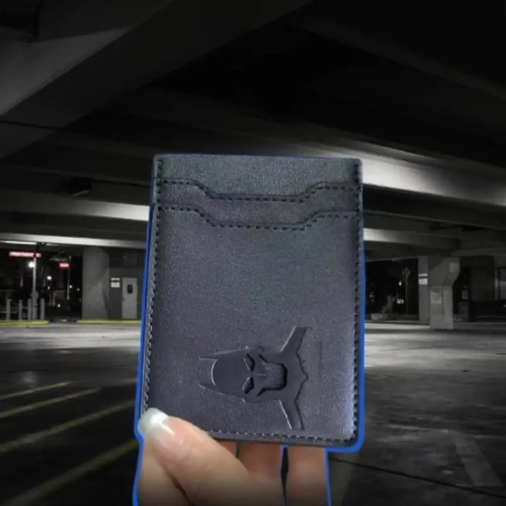 Premium Slim Leather Card Holder - Minimalist Superhero Wallet