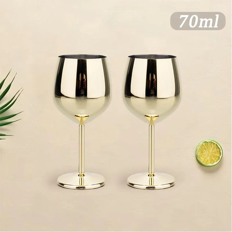 Elegant Stainless Steel Wine Goblet - Durable Metal Cup