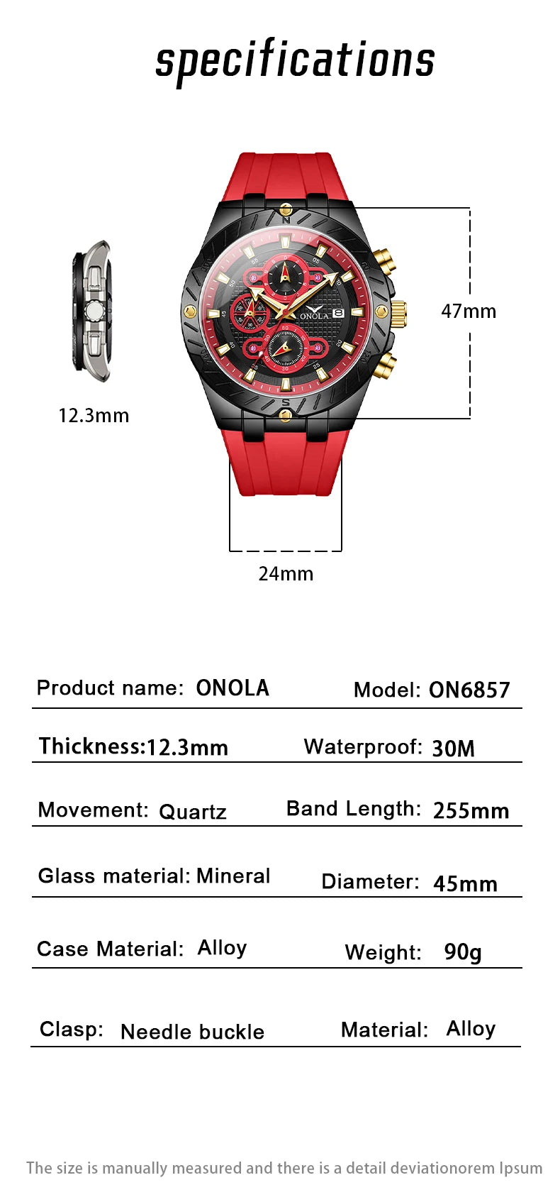 Premium Men's Sports Quartz Watch - Luminous & Waterproof