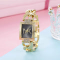 Elegant Women's Square Quartz Watch - Premium Metal Strap Wristwatch