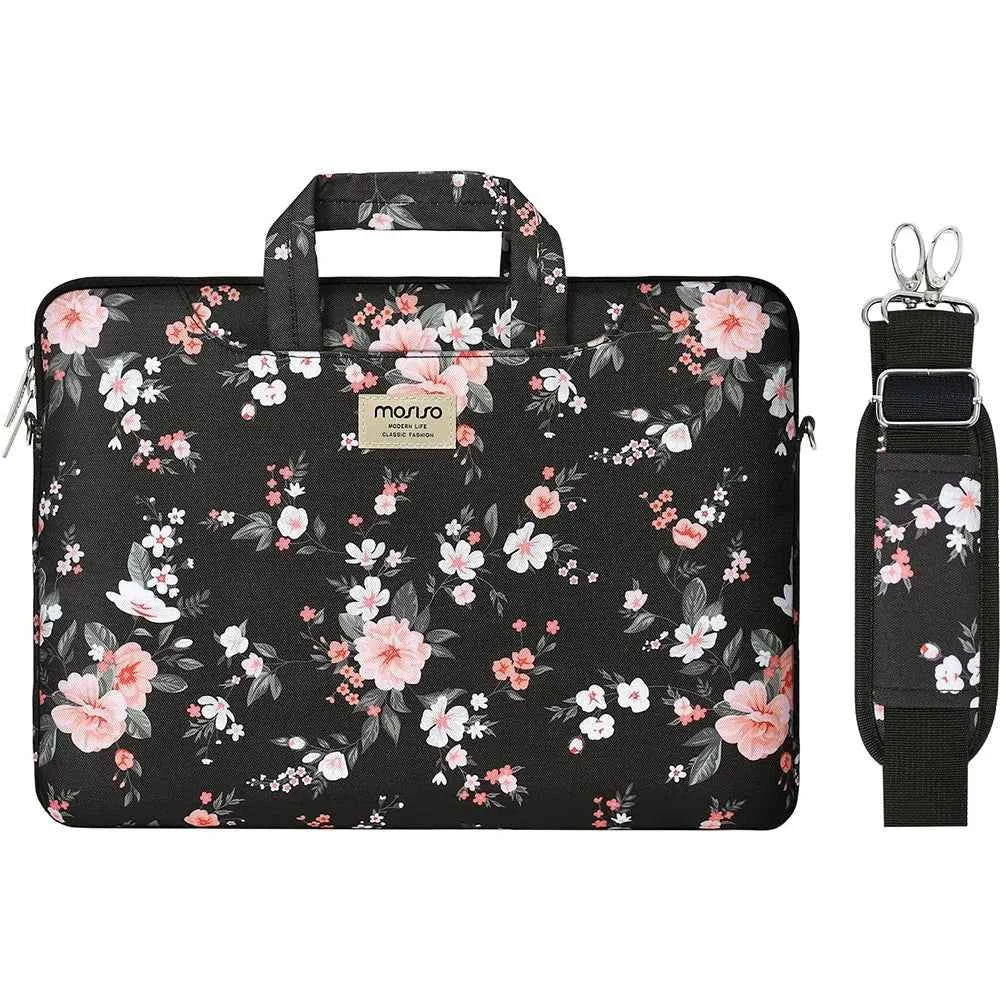 Premium Laptop Shoulder Bag - Water-Resistant Canvas Briefcase