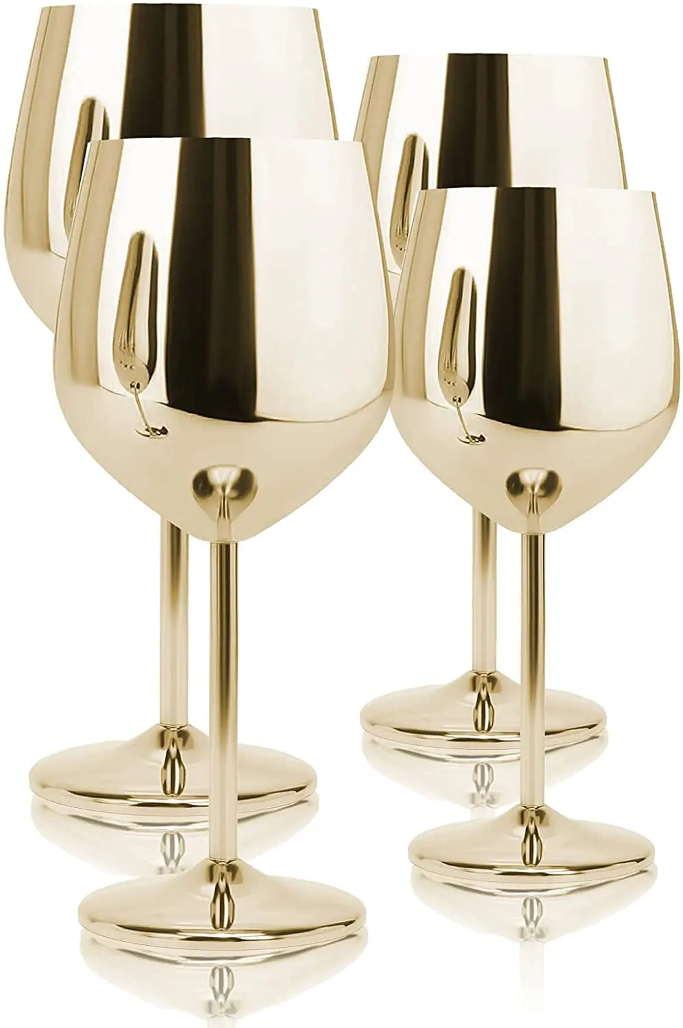 Premium Unbreakable Wine Glasses - Stainless Steel Stemware