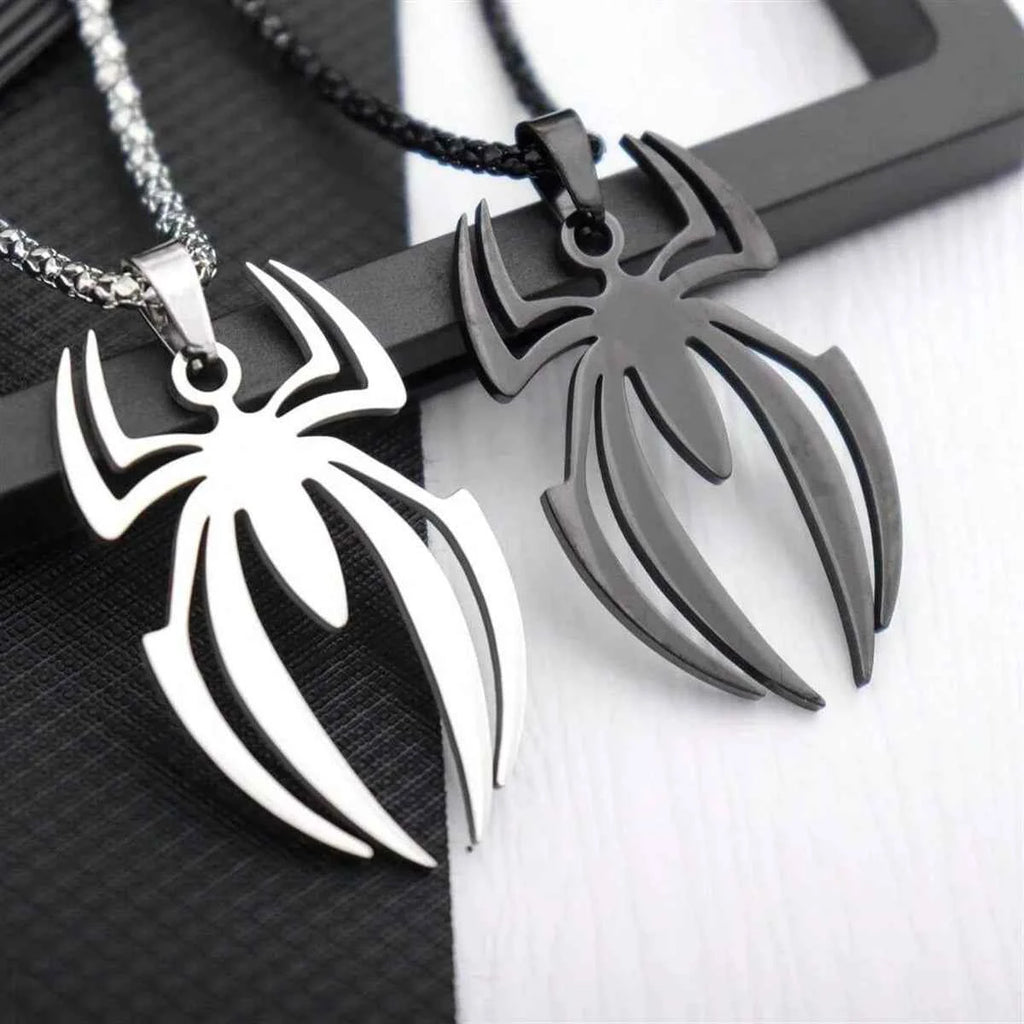 spider pendant necklace - stainless steel gothic jewelry chain for men