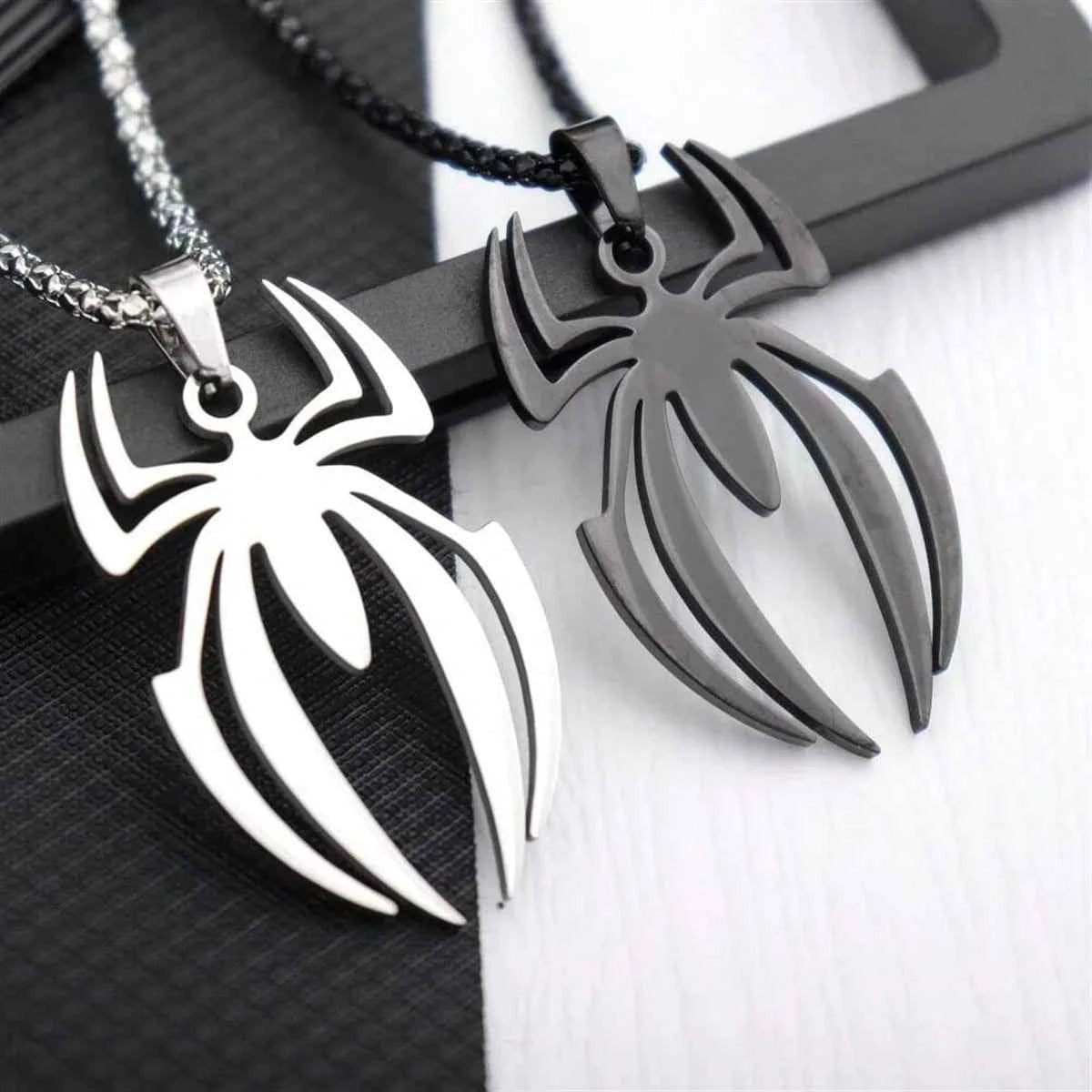 Premium Spider Pendant Necklace - Stainless Steel Gothic Jewelry