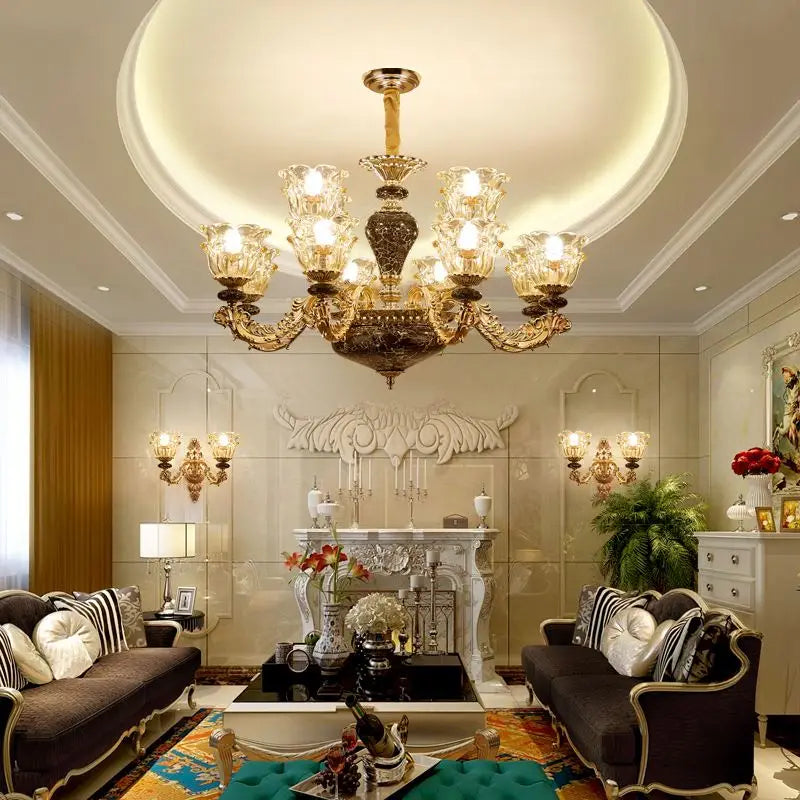 Elegant French Retro Chandelier - Grand Crystal Lighting