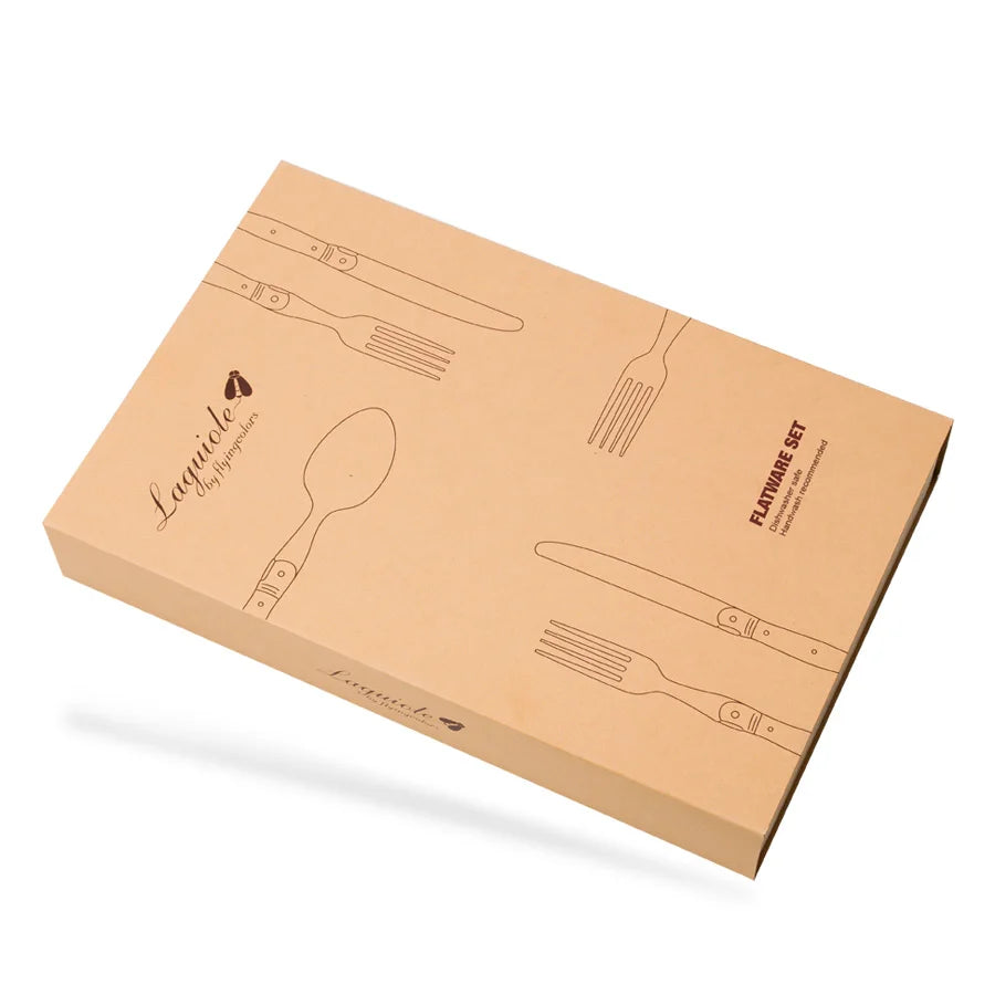Luxury Laguiole Cutlery Set - Rose Wood Handle Dinnerware