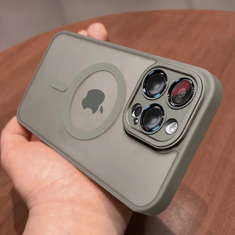Luxury Magnetic Matte iPhone Case - Translucent Shockproof Armor
