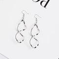 Elegant Long Wave Dangle Earrings - Premium Double Loop Statement Jewelry