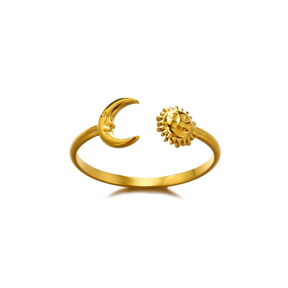 Luxury Classic Gold Stainless Steel Ring for Women