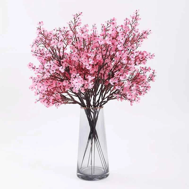 Elegant Artificial Cherry Blossoms & Gypsophila