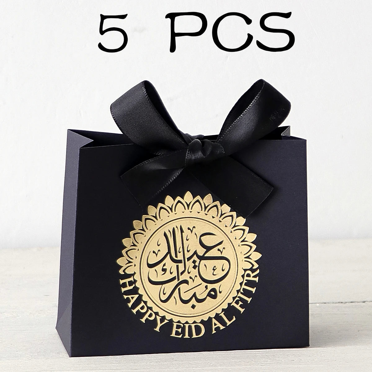 5 Premium Elegant Eid Gift Boxes - Arabic Script & Gold Accents