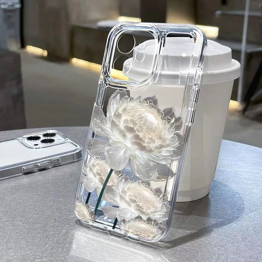 Elegant Soft Flower Phone Case - Clear Cover for Samsung