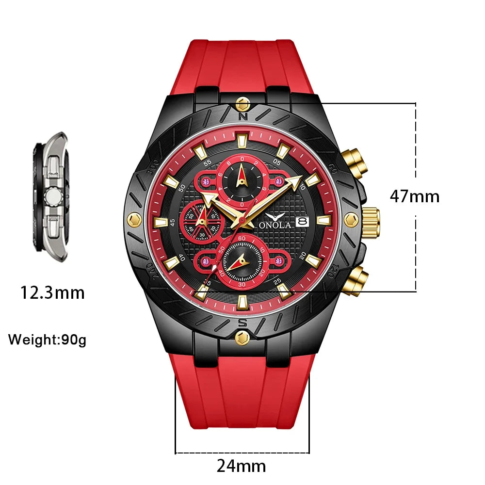 Premium Men's Sports Quartz Watch - Luminous & Waterproof