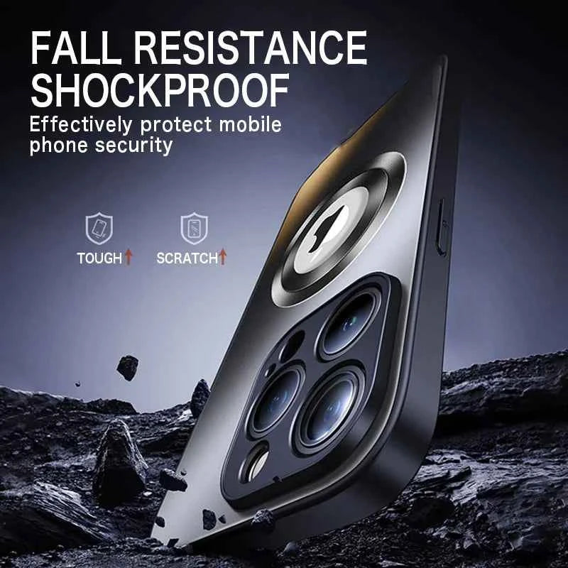Luxury Matte Magnetic Phone Case - Shockproof & Wireless Charging