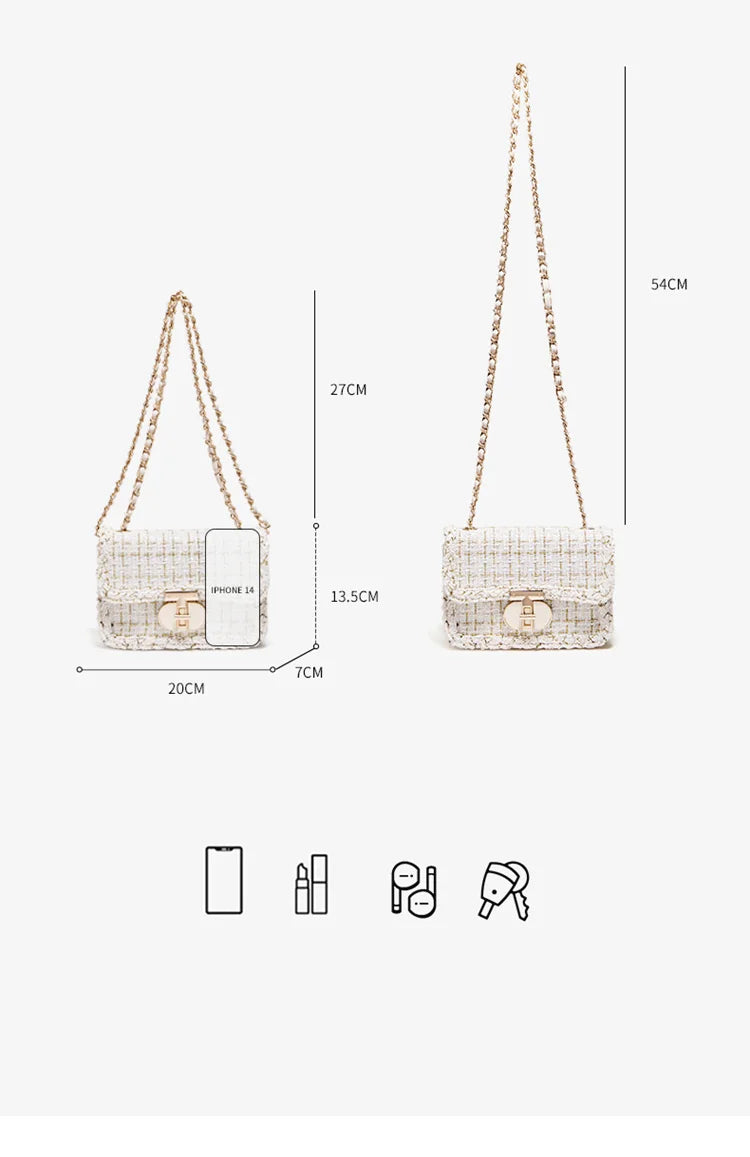 Elegant Chain Shoulder Bag - Sequined Embellishments