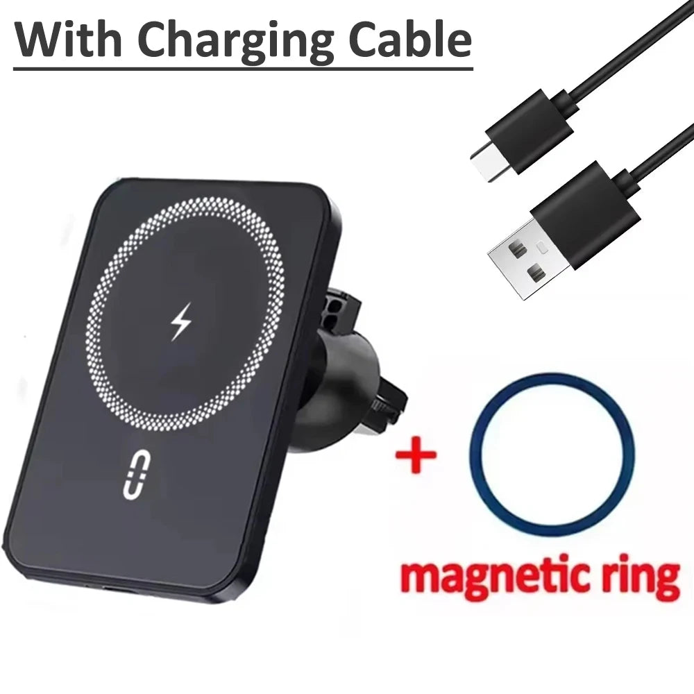 Premium Magnetic Car Mount - Wireless Charger & GPS Stand