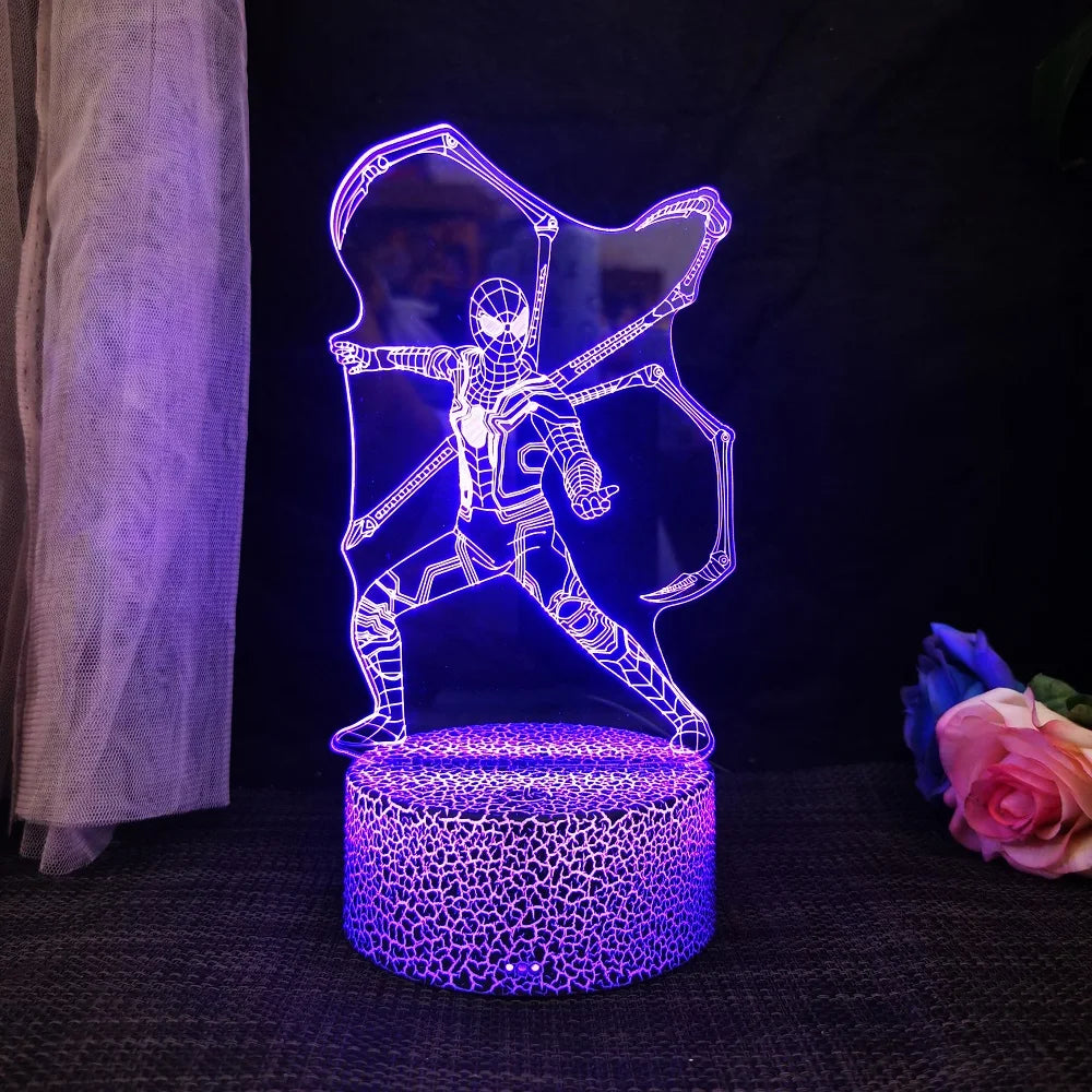 Premium Spider Man 3D Night Light - 16 Colors & Remote Control