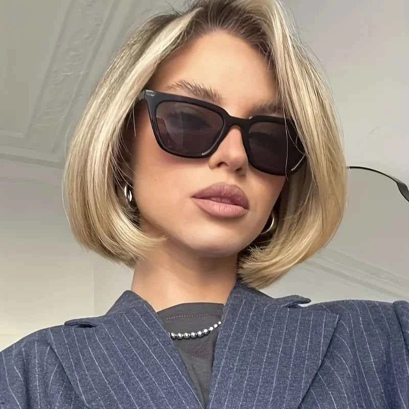 Minimalist Women's High-End Black Gray Glasses - UV400