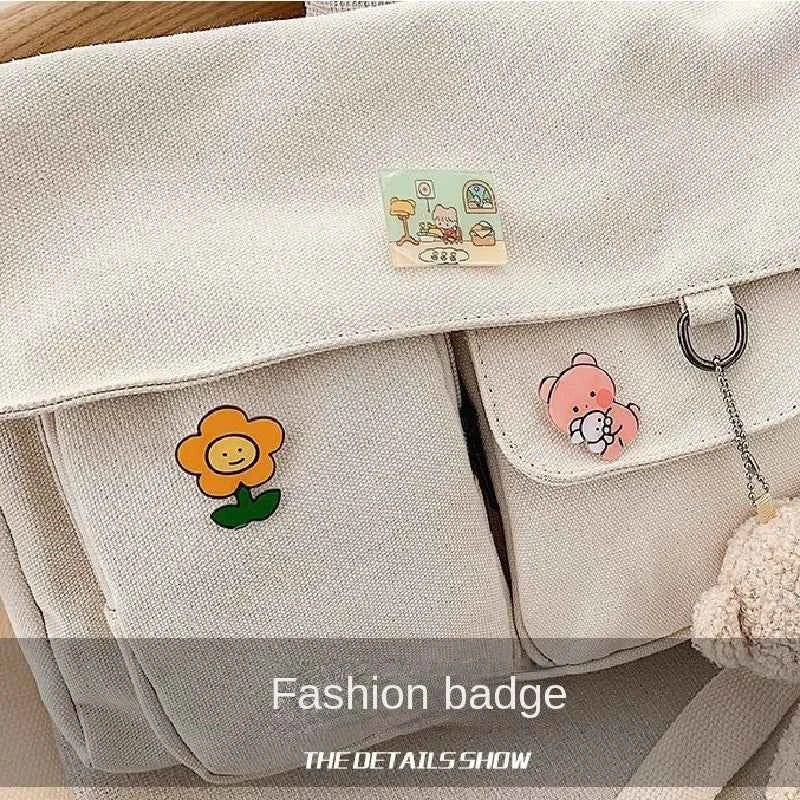 Elegant Canvas Crossbody Bag - Casual Satchel for Girls