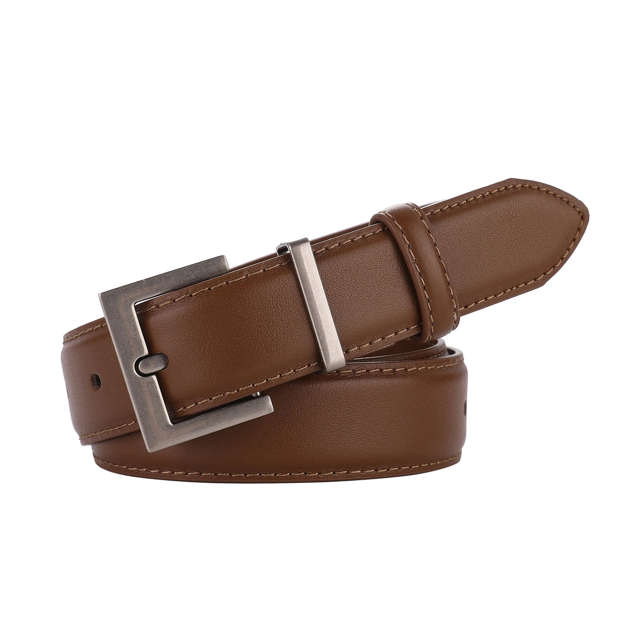 Luxury Cowhide Leather Belt - Adjustable Square Buckle
