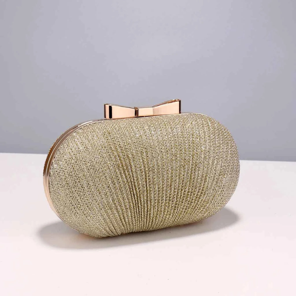 Elegant Women Clutch Bag - Ruched Sequined Evening Handbag