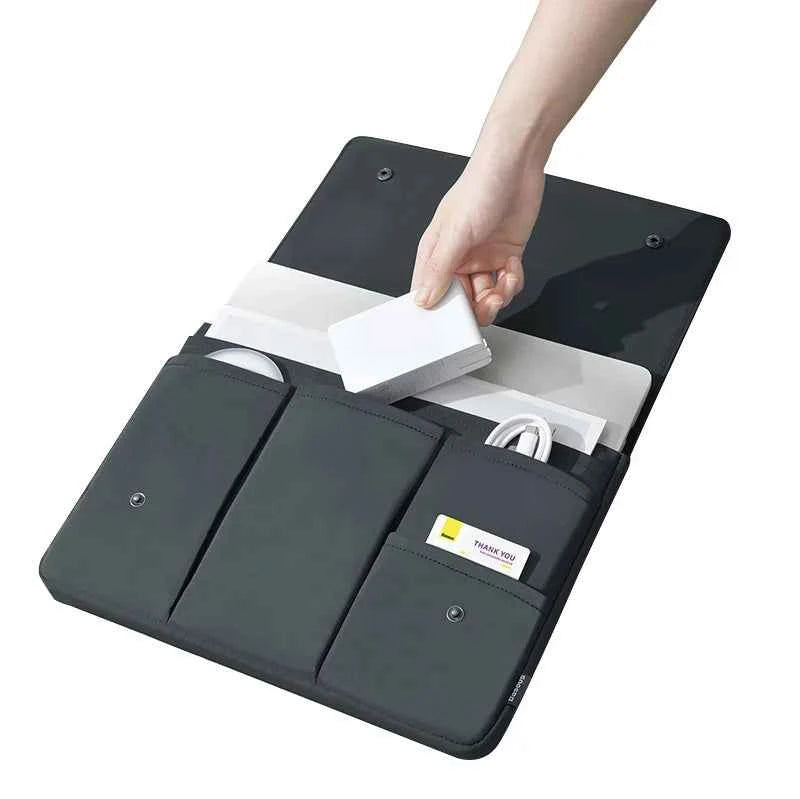 Laptop sleeve for MacBook - black fabric sleeve with smooth zipper closure