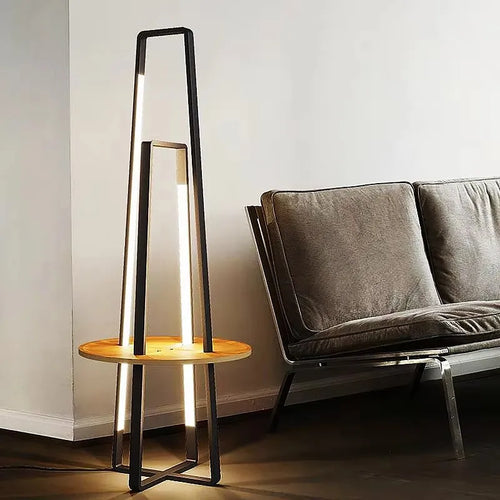 Elegant Art Desk Floor Lamp with Integrated Rack