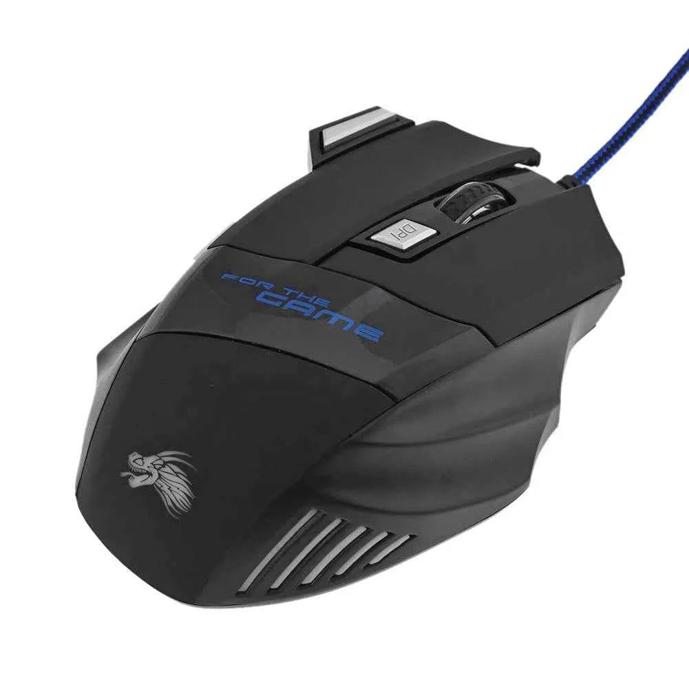 USB Wired Gaming Mouse 7 Button Backlit Ergonomic Mice 5500 DPI Backlight Adjustable Optical Mice for PC Gamer Computer Desktop