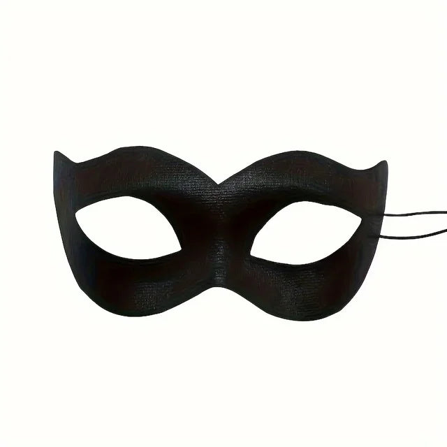 Elegant Black PVC Masquerade Mask - Bat & Bunny Party Design