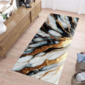 Luxury White Gold Marble Print Runner Rug - Soft & Non-Slip