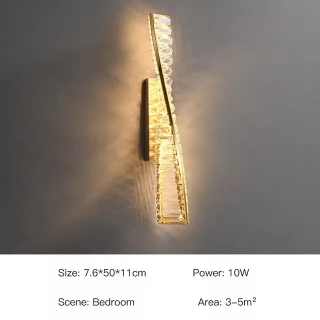 Luxury Crystal Wall Lamp - Gold LED Sconce Lighting