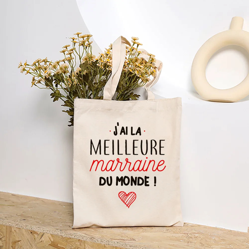 Premium Godmother Gift Bag - Elegant Canvas Tote