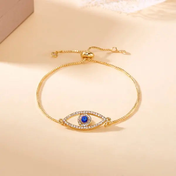 Luxury Geometric Gold Zircon Bracelet - Square Design