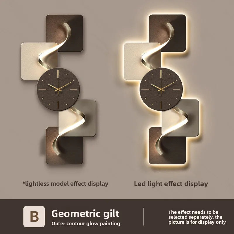 Elegant Modern LED Wall Clock - Frameless Carbon Crystal