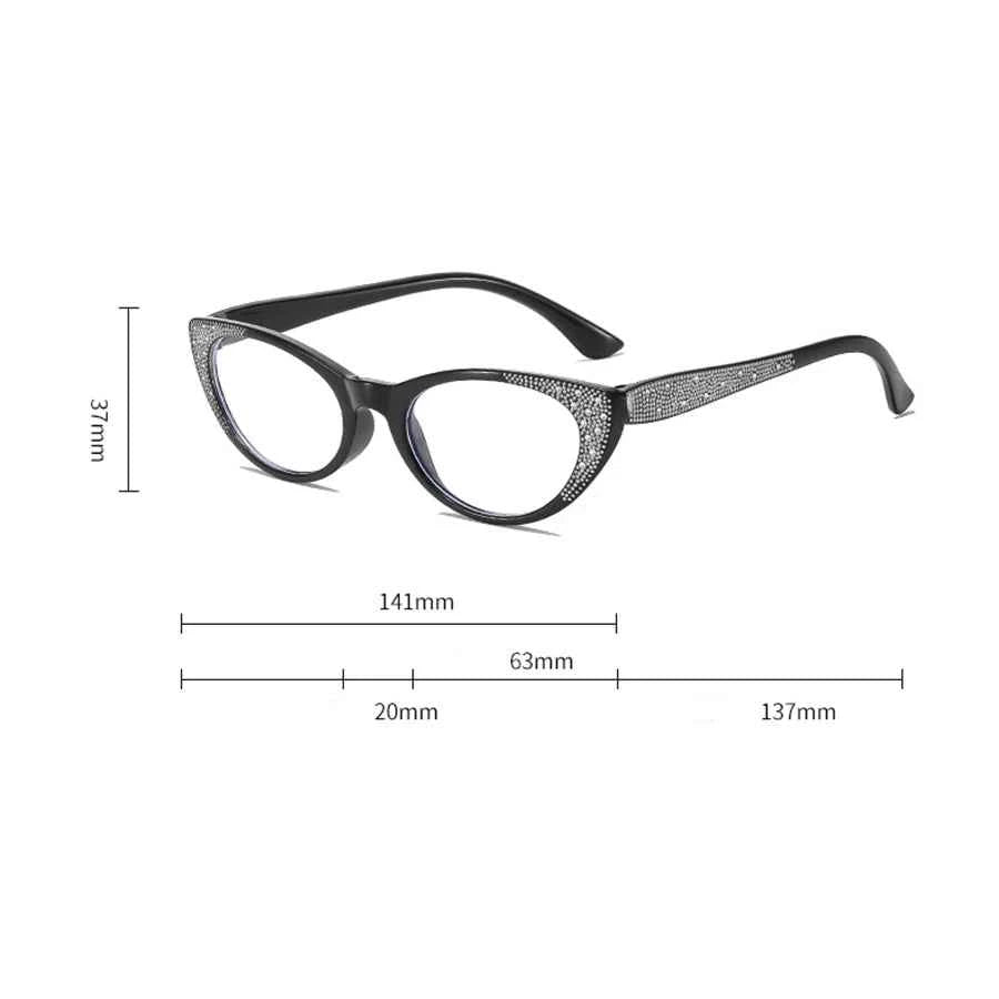 Retro Cat Eye Reading Glasses - Anti Blue Light & Prescription