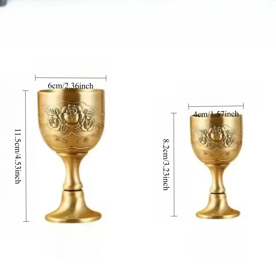 Elegant Vintage Metal Wine Glass - European Style Goblet