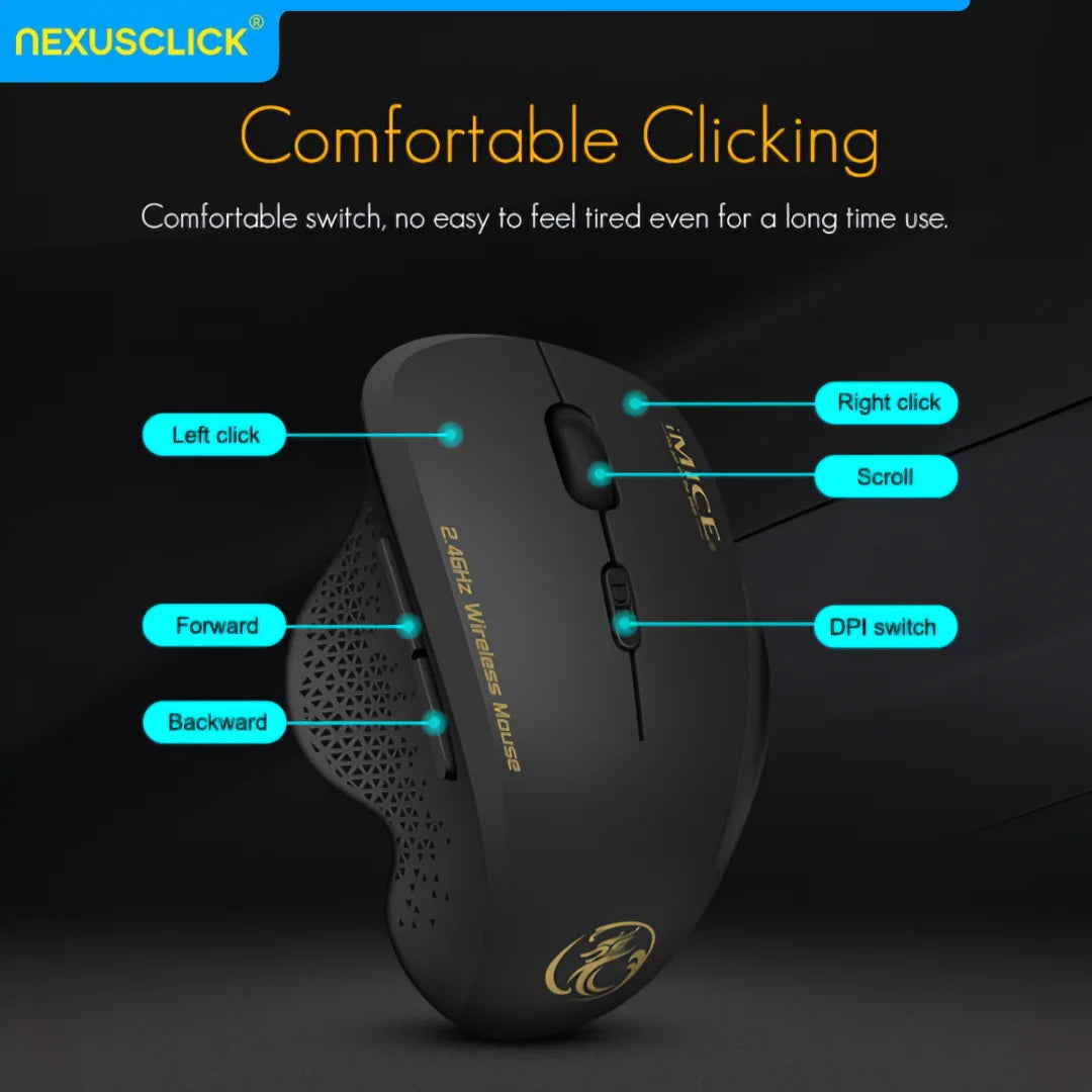 Premium Wireless Silent Mouse - 3 Adjustable DPI & 6 Buttons