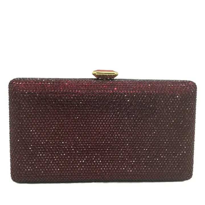 Elegant Crystal Evening Clutch - Luxury Rhinestone Box Handbag